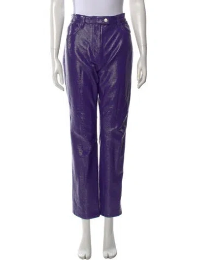Pre-owned Courrèges Straight Leg Pants In Purple