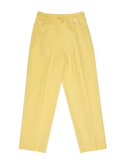 Pre-owned Courrèges Straight Leg Pants In Yellow