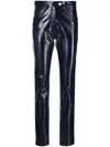 Shop Courrèges Straight-leg Vinyl Trousers In Blue