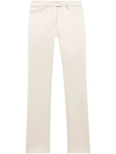 Courrèges 5 Pockets Vinyl Pants In Neutrals