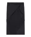 Courrèges Draped Wrap Detail Midi Skirt In Black