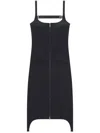 Courrèges Strap Bretelles Twill Long-dress In Black