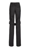 Courrèges Strap Denim Bootcut Pants In Dark Grey