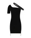 Courrèges Black Knit Dress With Biais Strap For Women In Black