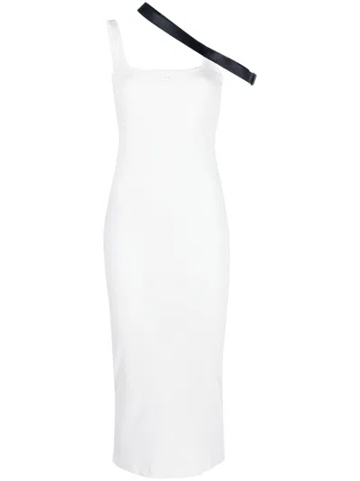 Courrèges Strap-detail Midi Dress In White