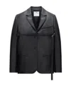 Courrèges Strap-detail Patent-finish Jacket In Black