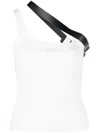 Courrèges Strap-detail Ribbed Tank Top In White