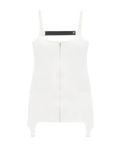 Courrèges Strap-detail Suspenders Mini Dress In White