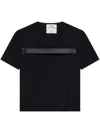 Courrèges Strap Racer Twill T-shirt In Black