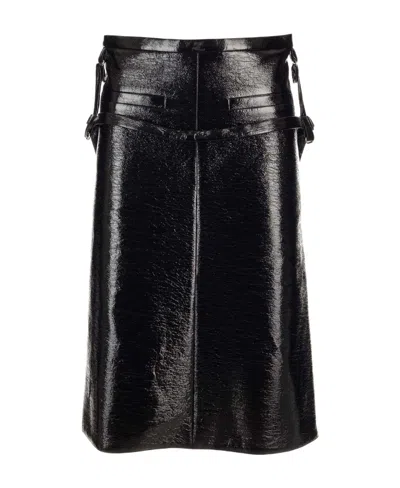 COURRÈGES COURRÈGES MIDI LEATHER SKIRT
