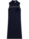 Courrèges Strap-detailed Twill Midi Dress In Blue