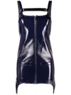 Courrèges High-shine Strappy Minidress In Blue