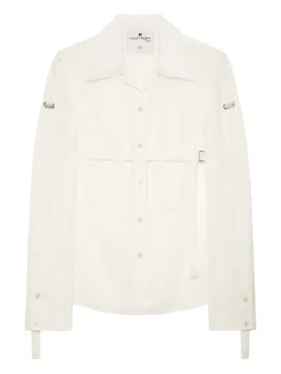 Courrèges Strap Shirt In White