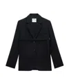 Courrèges Strap Single-breasted Blazer In Black