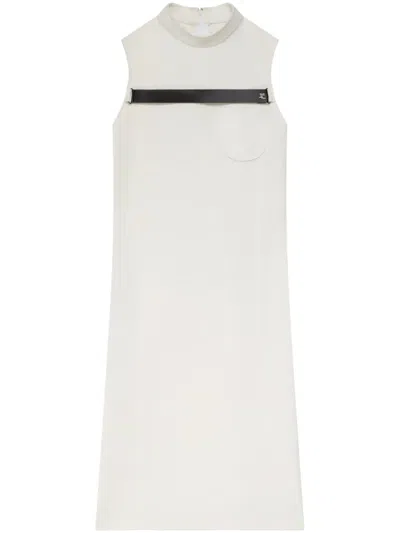 Courrèges Straped Tailored Twill Dress In White