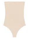 Courrèges Strapless Bodysuit In Neutral