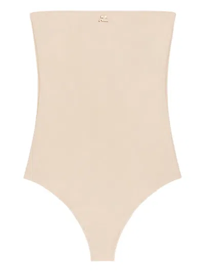 Courrèges Strapless Bodysuit In Neutral