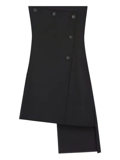 Courrèges Strapless Button-fastening Mini Dress In Black
