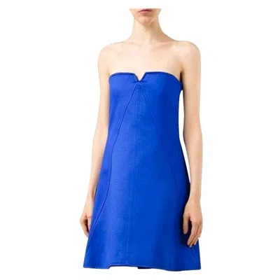 Pre-owned Courrèges Strapless Dress In Blue