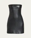 Courrèges Strapless Faux Leather Mini Dress In Multi