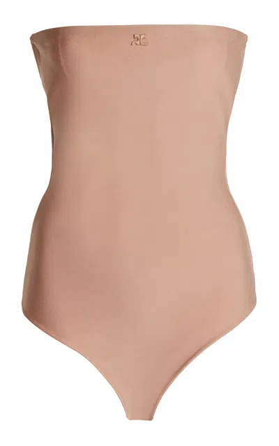 Courrèges Strapless Lingerie Jersey Bodysuit In Nude