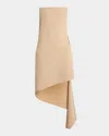 Courrèges Strapless Twisted Illusion Crepe Dress
