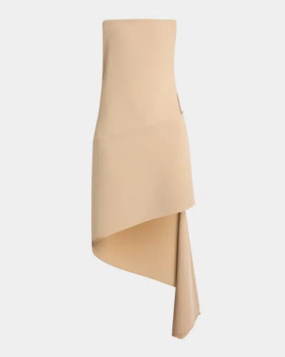 Courrèges Strapless Twisted Illusion Crepe Dress