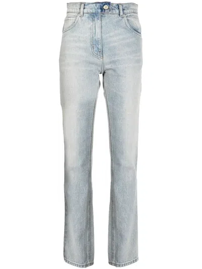 Courrèges Strappy Straight-fit Jeans In Blau