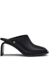 Courrèges Stream 75mm Leather Mules In 黑色