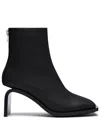 Courrèges Stream Leather Ankle Boots In Black