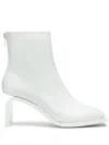 Courrèges Stream Leather Ankle Boots In White