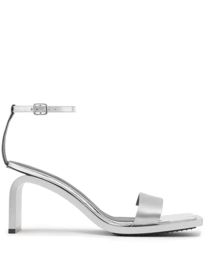 Courrèges Stream Mirror 70mm Leather Sandals In 银色