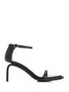 Courrèges Sandals With 85mm Heel And Rubber Sole In Black