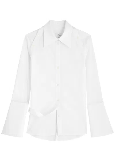 Courrèges Stretch-cotton Poplin Shirt In White