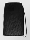 Courrèges Stretch Nylon Blend Mini Skirt With Lace In Black