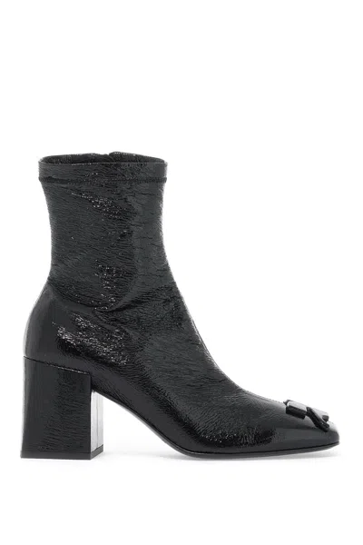 Courrèges High Heels Ankle Boots In Black Leather