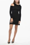 Courrèges Stretch Viscose Asymmetric Dress In Black