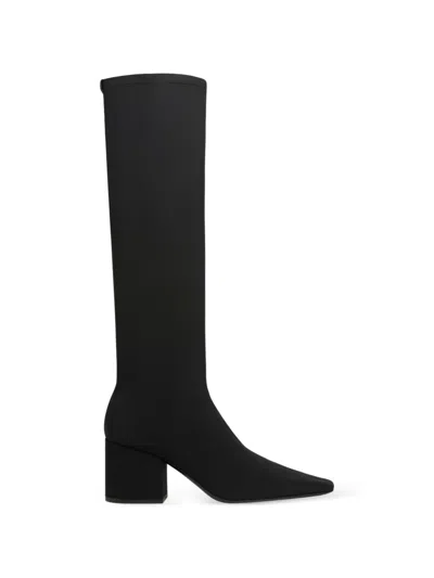 Courrèges Stretch-jersey Knee-high Boots In Black