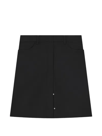 Courrèges Stretch-twill Snap-button Mini Skirt In Black