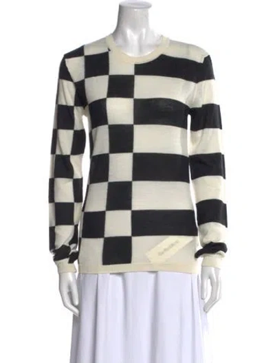Pre-owned Courrèges Striped Crew Neck Sweater