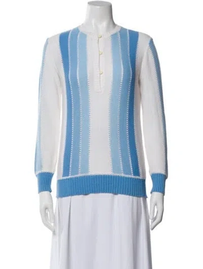 Pre-owned Courrèges Striped Crew Neck Top In Multi