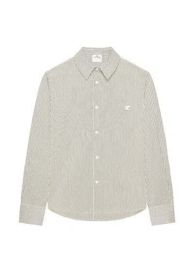 Courrèges Striped Poplin Shirt In Animal Print