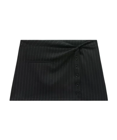 Courrèges Striped Skirt In Black