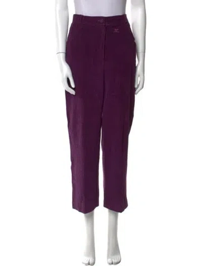 Pre-owned Courrèges Striped Straight Leg Pants In Purple