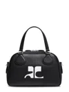 Courrèges Structured Black Bowling Bag With Versatile Carrying Options In Black