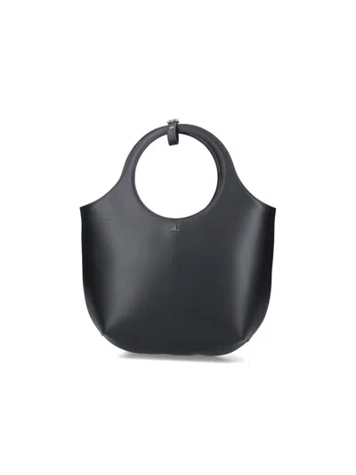 Courrèges Structured Calfskin Crossbody Bag For Women In Black