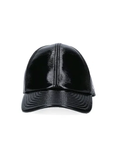 Courrèges Structured Mini Brim Hat With Soft Stretch Finish In Black