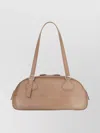Courrèges Structured Shoulder Bag Adjustable Straps In Brown