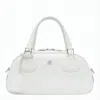 Courrèges Structured White Calf Leather Tote Bag In White