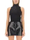Courrèges High-neck Sleeveless Jumper In Black